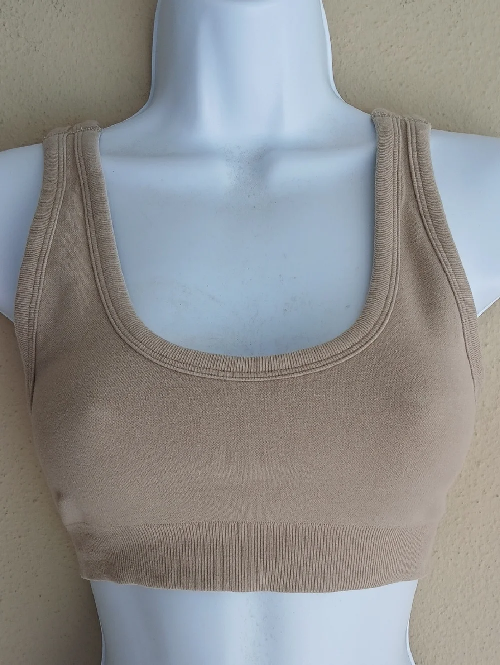 Alo Yoga Seamless Bra Top Athletic Taupe Tan XS